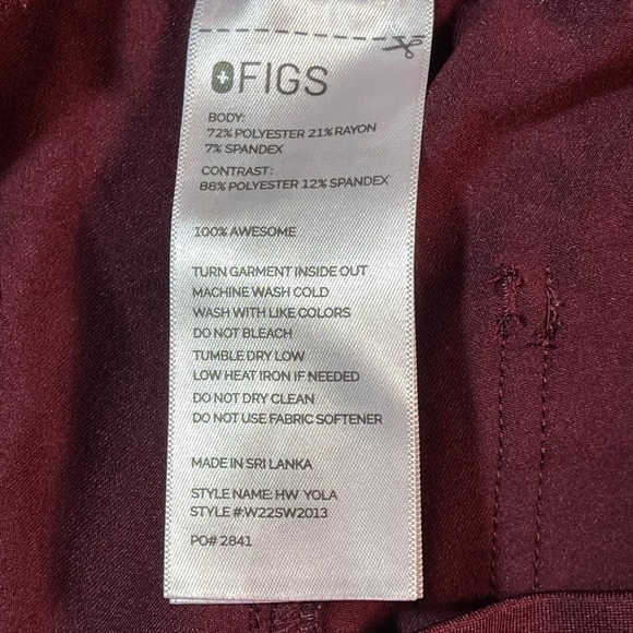 FIGS Yola Scrub Pants‎ Women's XXL Red HW Technical Collection Drawstring Nurse - Picture 13 of 14